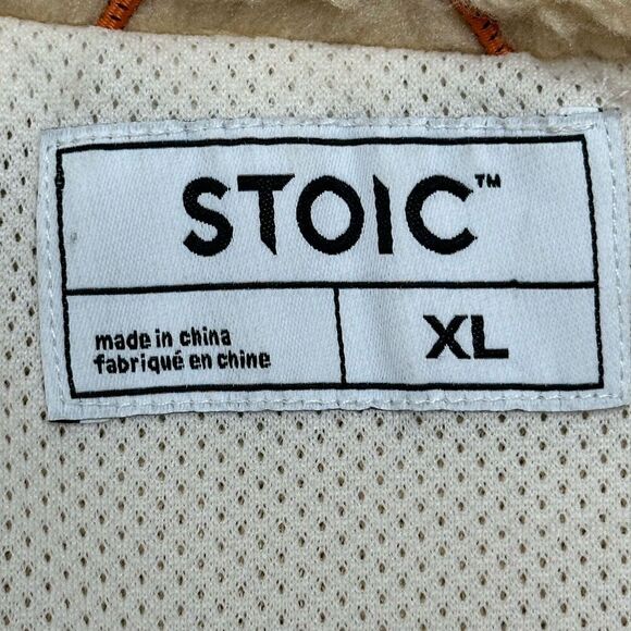 STOIC 1/2 Zip Sherpa Pullover brown black sweater Size XL High Pile Fleece MTN - Picture 11 of 14